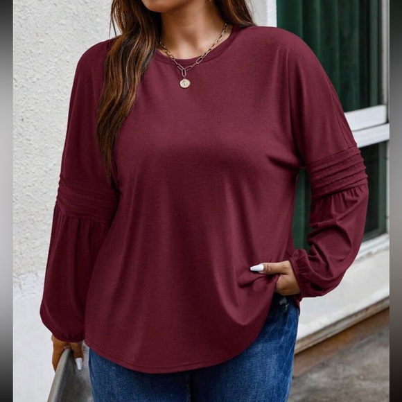 Boho dusty blue bishop sleeve blouse - Picture 13 of 16